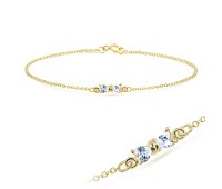 Cutie Bow with CZ Anklet ANK-194-GP